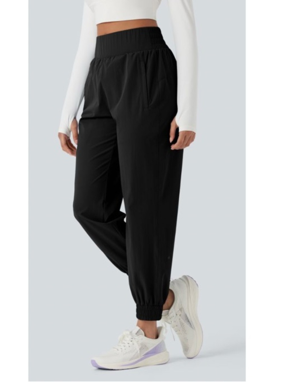 HALARA Black High-Waist Jogger Track Pants